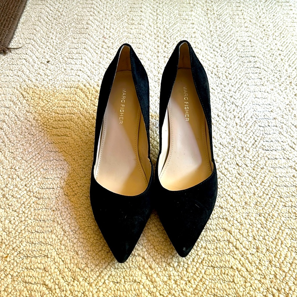 Marc Fisher Black Suede Heels size 8